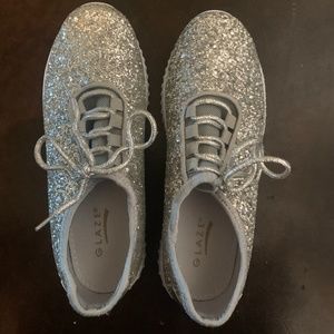 Silver sequin sneakers